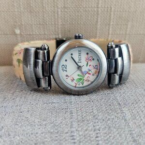 Decree Women Wristwatch Floral Cuff Band Quartz Analog Wrist Watch